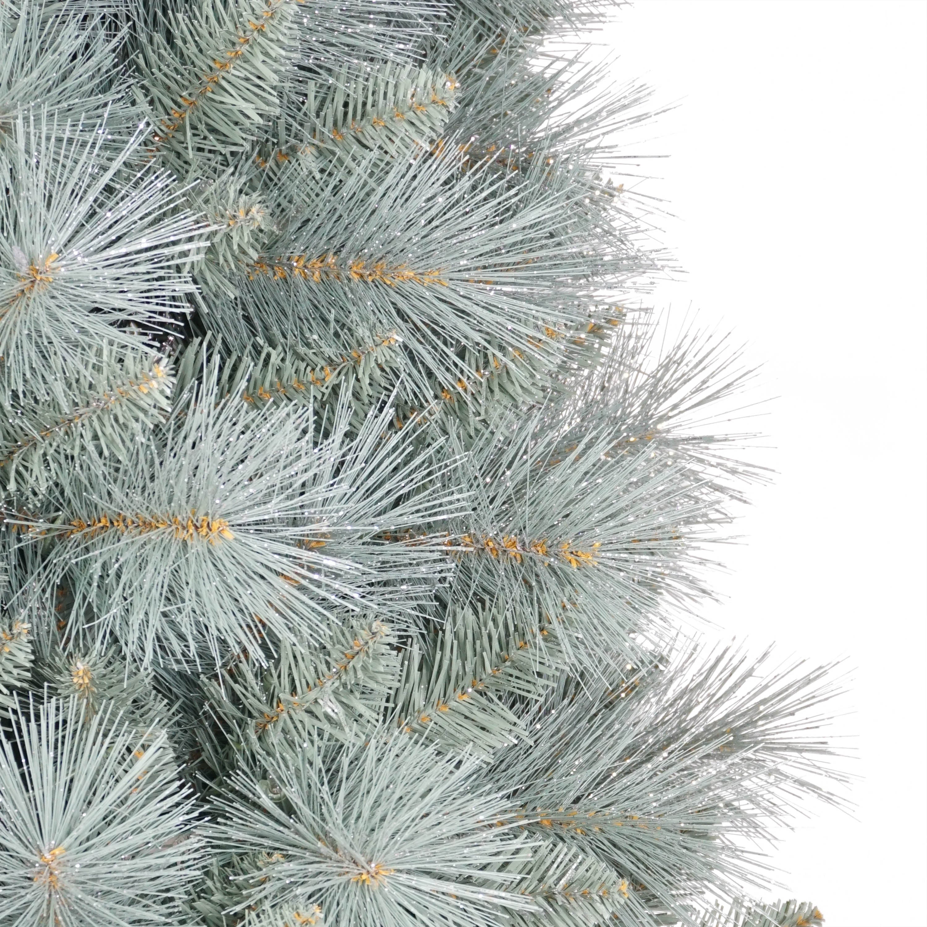 Puleo 7.5' Pre-Lit Stratford Blue Pine Christmas Tree